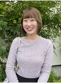 切りっぱなしボブ/やわらかグレージュ