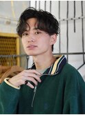 【メンズパーマ】ウェーブセンターパート