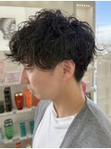甲府昭和町波巻きパーマツイストスパイラルパーマメンズマッシュ