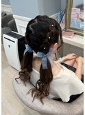 編み込みツインテール