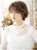 フレンチカジュアル小顔くせ毛風ボブパーマh3戸頭20代30代40代