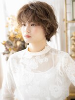 カバーヘア イヴ 戸頭店(COVER HAIR EVE)&nbsp;フレンチカジュアル小顔くせ毛風ボブパーマh3戸頭20代30代40代