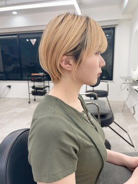 メルバイグラフ 梅田(mel by GRAFF) ショートカットxひし形ショートボブ×前髪あり20代30代40代