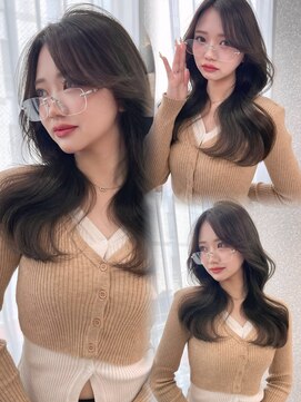 リリー(Lilley) オリーブベージュ×小顔レイヤー×韓国風巻き×髪質改善