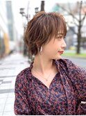 似合わせ横顔美人ショート◇フェザーショート・マロンベージュ