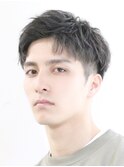 Haleブルーブラックニュアンスパーマスパイキーショートバーバー