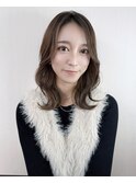 ミディアムレイヤーカット/マロンベージュ/顔周り/前髪/札幌