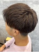 メンズ ツーブロック ほつれマッシュショート アッシュカラー