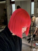 ヲタク(wotaku.)&nbsp;残留なしレッドハイトーンカラーブリーチカラーダブルカラーボブ