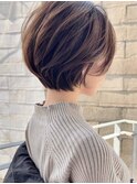 前髪あり小顔つや髪顔まわり簡単スタイリングショートボブヘア