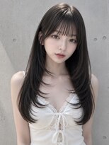 ユーフォリア 渋谷グランデ(Euphoria SHIBUYA GRANDE)&nbsp;暗髪ダークブラウンシースルーバングストレートレイヤーロング