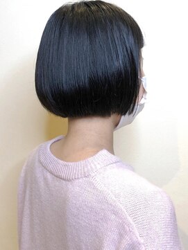 トップヘアー アヴェニュー 刈谷(TOPHAIR Avenue) 春のファッションに映えるシンプルボブ/アッシュブラック