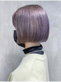 ラベンダーボブ_マッシュショートカーキグレージュ_ba325931