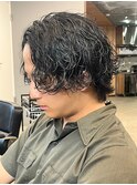 センターパート波巻きパーマスパイラルパーマツイストスパイラル