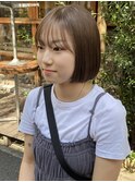 花田/ボブ/切りっぱなしボブ/オリーブベージュ/下北沢/ベージュ