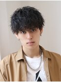 ツイストスパイラルパーマ 刈り上げマッシュ 束感