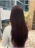 髪質改善ボルドーカラー