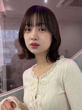 ロンドワン 三宮元町(Lond one) ボブ/切りっぱなしボブ/タッセルボブ/ダークグレー/ミニボブ