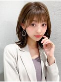 20代シースルーぱっつん前髪で結んでかわいいフェイスレイヤー