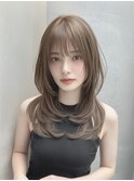 レイヤー 顔周りレイヤー 小顔カット 透明感カラー