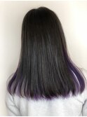 ロングヘア デザインカラー インナーカラー パープル