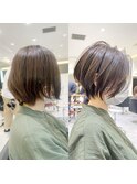 30代40代50代・大人ショートボブ・白髪ぼかし・小顔カットBISA