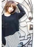 tuuli☆30代40代ペールベージュ切りっぱなしボブ　143