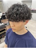 王道波巻きパーマ