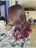 グラデーションめ。ピンクバイオレットの裾カラー