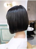 髪質改善縮毛矯正ボブ顔周り前髪韓国ミニウルフレイヤーカット柏