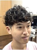 メンズツーブロックパーマスタイル（ベリーショート）新大塚