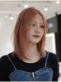 メルティカラーフェオレンジベージュ似合わせカットハイトーン