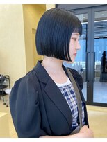 スニュウ(snuw)&nbsp;切りっぱなしボブ小顔カットグレージュミルクティ