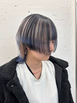 ジルスタジオ(JILL STUDIO) JILL STUDIO ブルーブラック×ブロンドベージュ/ショートウルフ