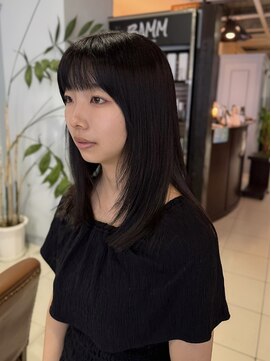 バム 名古屋栄店(BAMM) 黒髪のセミロングヘア【坂根】