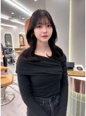 ニュアンスカラーグレージュ艶髪スタイル