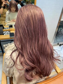 ユニ バイ マグ 長野店(Uni.by Mag) ケアブリーチダブルカラーピンクベージュ