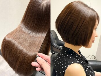 リンクヘアー(Link hair)の写真/最大5種類の髪質改善カラーを入れ込むカラーリングで白髪のメンテナンスも傷ませずに安心!艶感と手触りもUP