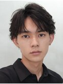 天神メンズパーマフェザーパーマシャドウパーマセンターパート