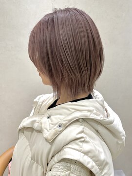 ソー 銀座(SAUT) レイヤーボブ/ブリーチカラー/ピンクベージュ