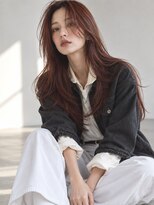 サンク(thank)&nbsp;大人の上品カジュアルレッドカラー×ロングレイヤー