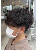 ブランコジーサウス(BLANCO G South) 波巻きスパイラルパーマ ツーブロック マッシュ 骨格補正