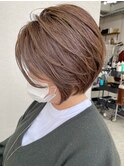 白髪ぼかしハイライトカラーショートボブ【Ruufus恵比寿渋谷】