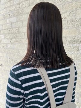 トップヘアーラウンジ 知立(TOP HAIR Lounge) プツッとラインでトレンドミディ！/アッシュブラック