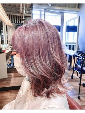 クロワ(croix) フェザーバング/カーテンバング×ペールピンクハイトーン