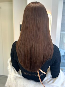 ロイオブジゼル(roi of GiseL) 髪質改善トリートメント モカベージュ 艶髪 ストレートロング