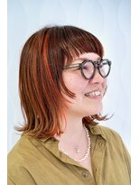 ピケトワール(piquetoile)&nbsp;外ハネミディアム＆オレンジハイライト