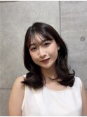 韓国風くびれミディアム 【顔まわりカット レイヤーカット 】