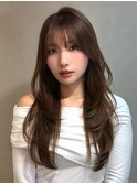 暗めカラー/韓国風巻き/レイヤーカット/髪質改善/縮毛矯正/銀座