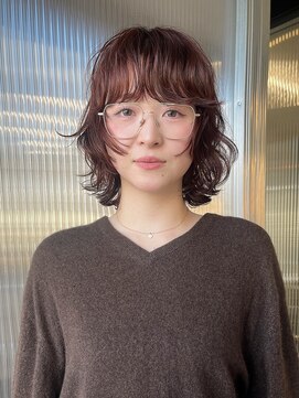 ボブウルフ×ゆるパーマ